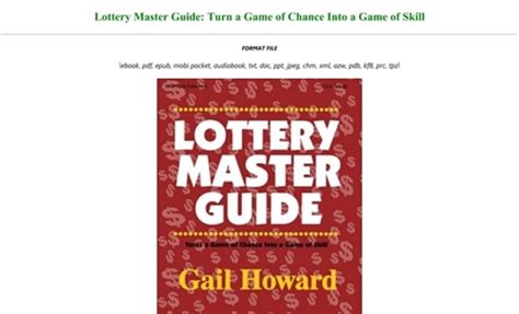 Lottery Master Guide PDF Download & Read Online.